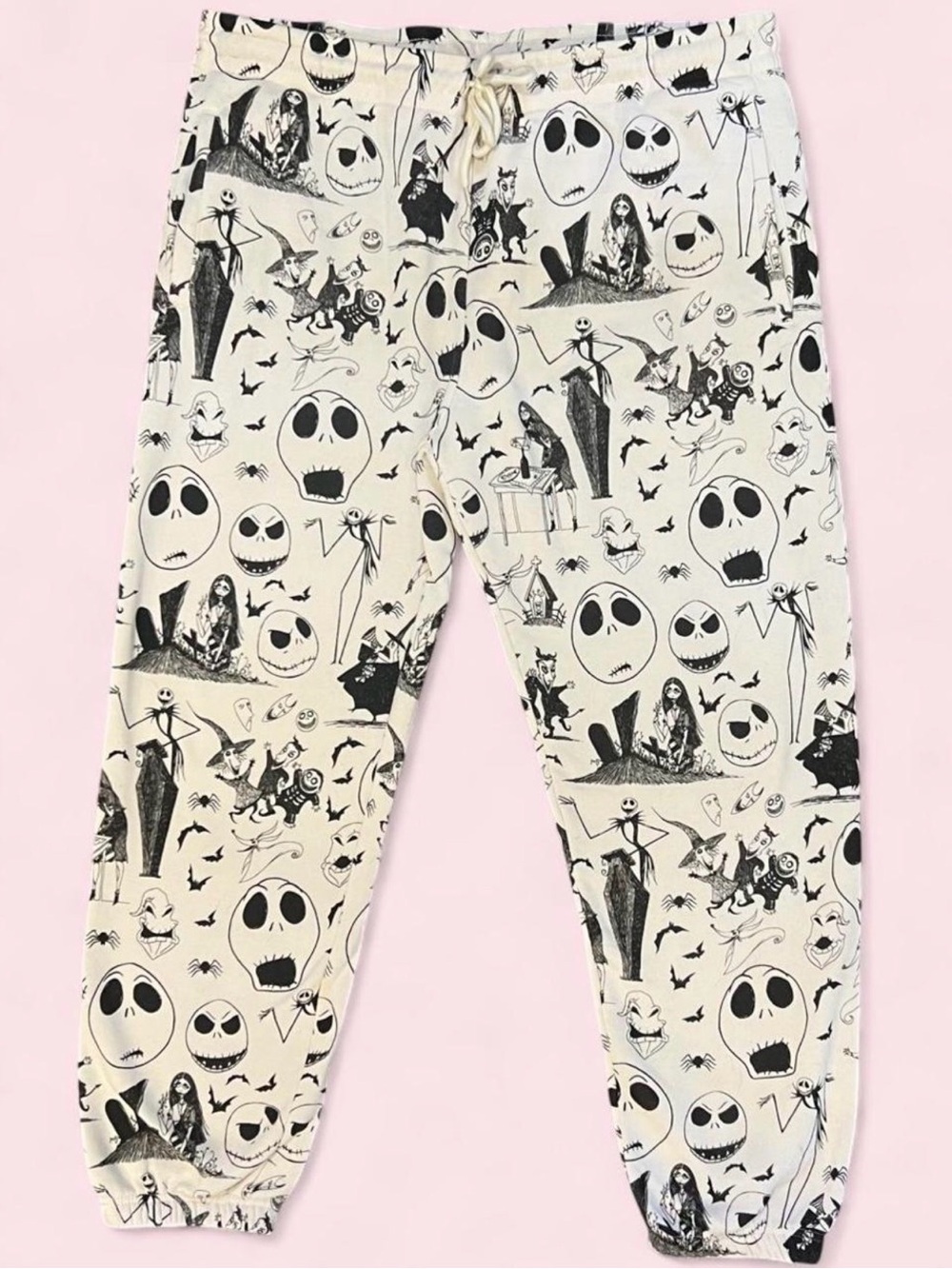 Disney Cream & Black Nightmare Before Christmas Joggers - Jack Skellinton XL